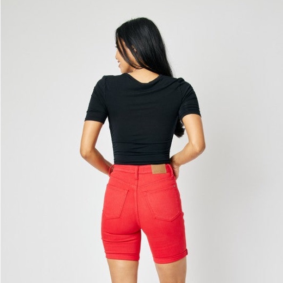 Judy Blue High Waist Garment Dyed Tummy Control Shorts - Picture 3 of 3